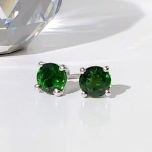 Chrome Diopside 5mm Stud Earrings